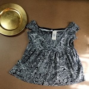 Torrid black Paisley Off Shoulder Babydoll Blouse